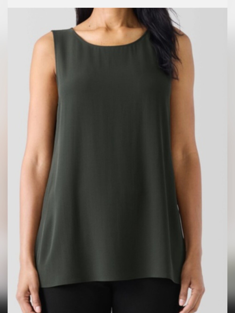 Eileen Fisher 100% Silk Hi Low Tank Women PS